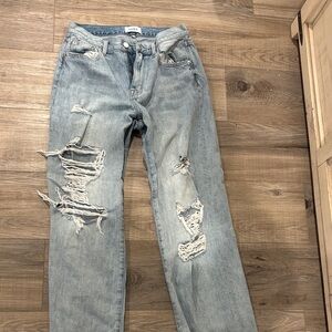 Pistola Light Blue Distressed Straight Leg Jeans